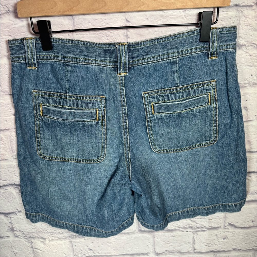 Vintage Old Navy Shorts‎ Womens 6 Drawstring Light Wash Denim Jean Festival - Picture 2 of 6